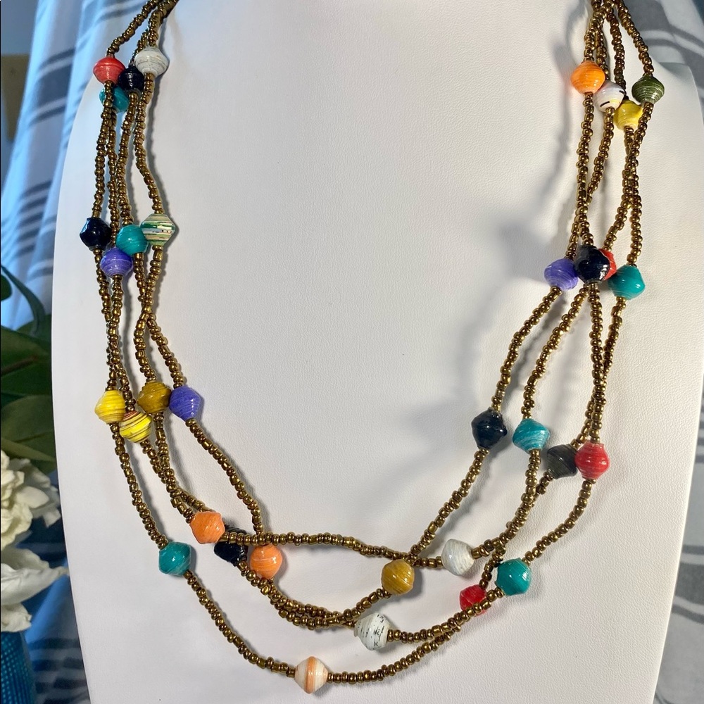 Colorful Beaded Tribal Boho Necklace